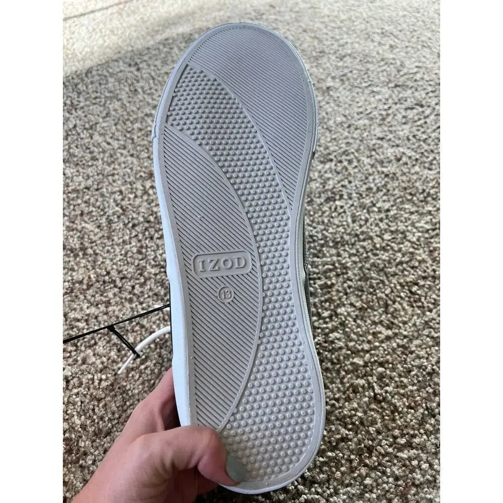 NWT Men's IZOD Rangley Canvas Shoe, Size 13, Gray, Lace Up, Classic, Casual